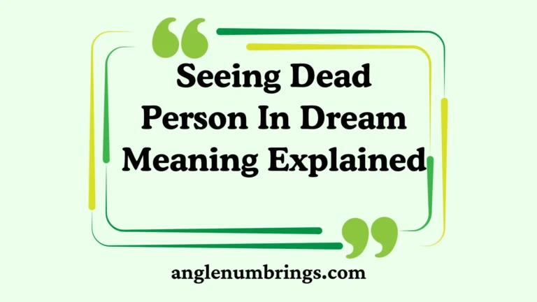 Seeing Dead Person In Dream Meaning Explained